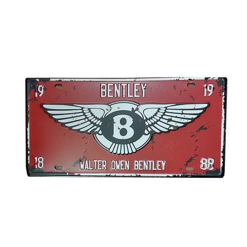 Placa metal vintage Bentley numar auto decorativ