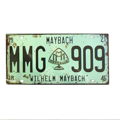 Placa metalica vintage Maybach numar auto
