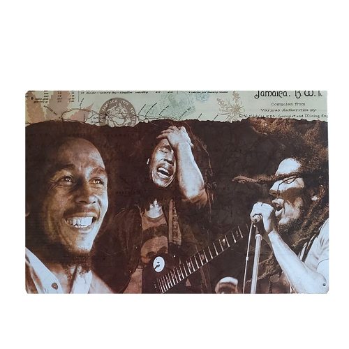 Placa metalica Bob Marley poster vintage
