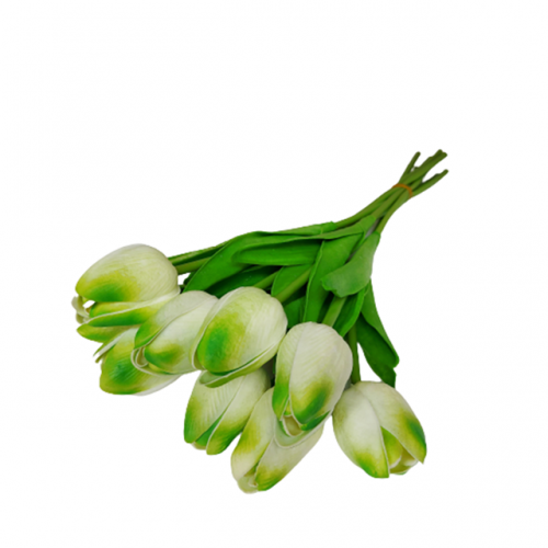 Buchet lalele artificiale albe Crazy Tulipe
